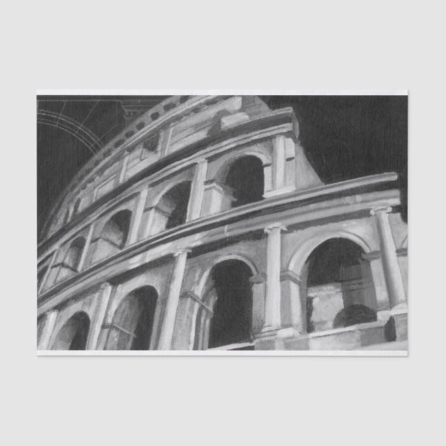 Papier Mousseline Colosseum romain avec les dessins architecturaux (Recto)