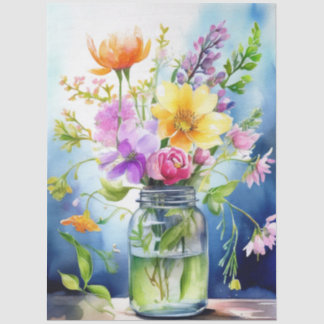 Papier Mousseline Colourful Flower Tissue Paper