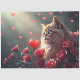 Papier Mousseline Colourful Romantic Cats Tissue Paper