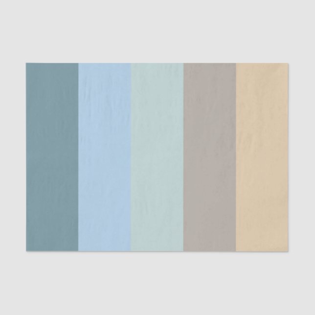 Papier Mousseline Combo Cinq Couleurs - Sable Brown Bleu Beige Turqu (Recto)