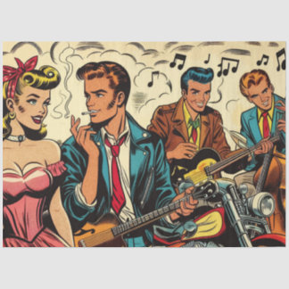 Papier Mousseline Comics Vintage Rock and Roll des années 1950