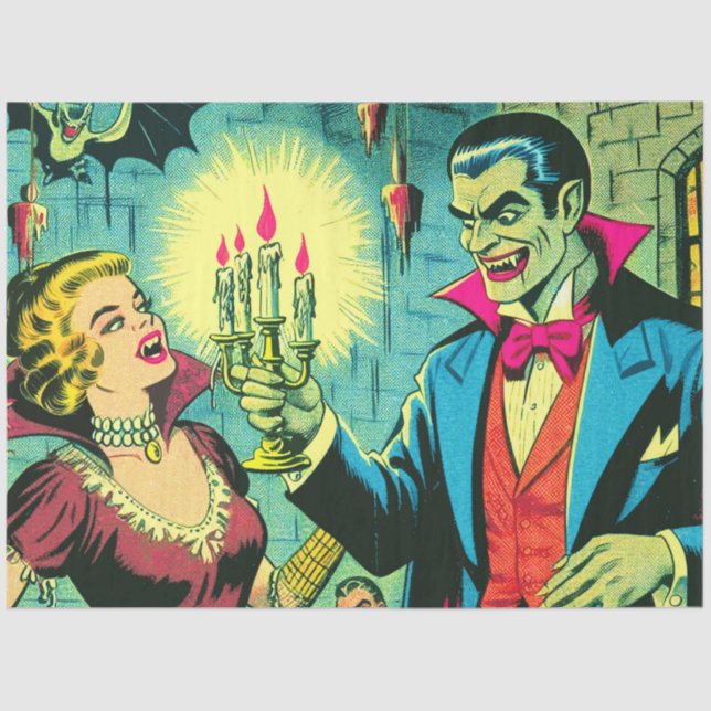 Papier Mousseline Comics vintages Vampire Horror (Recto)