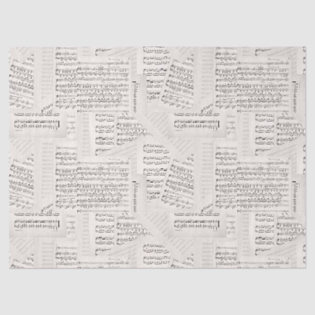 Papier Mousseline Composition musicale Collage Vintage (Recto)