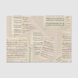 Papier Mousseline Composition musicale vintage Collage