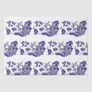 Papier Mousseline Conception bleue bleue et blanche de saule de la