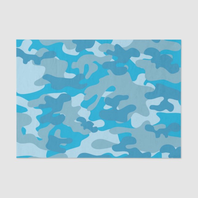 Papier Mousseline Conception bleue et grise de Camo (Recto)