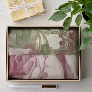Papier Mousseline Conception de fleurs botaniques de pivoines roses