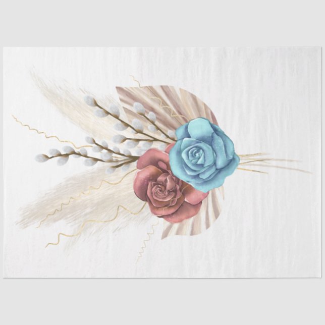 Papier Mousseline Conception de la série Boho Bouquet 9 (Recto)