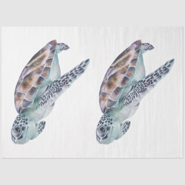 Papier Mousseline Conception de la série d'aquarelles sous-marines 2 (Recto)