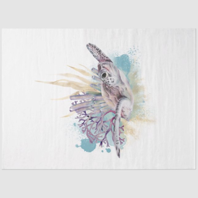 Papier Mousseline Conception de la série d'aquarelles sous-marines 5 (Recto)