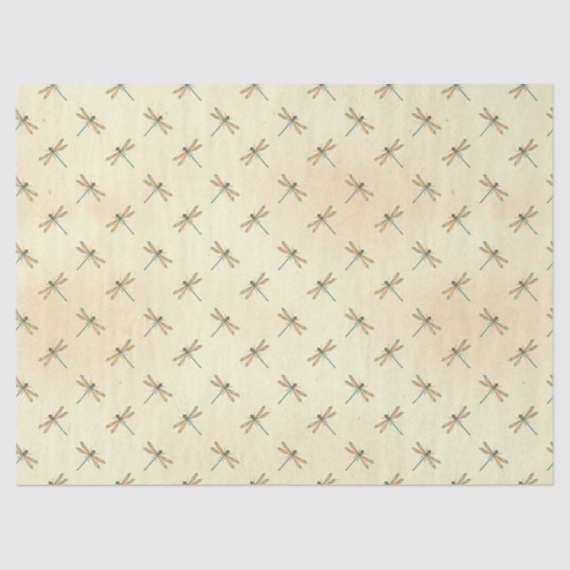 Papier Mousseline Conception de la série de libellules vintages 9 (Recto)