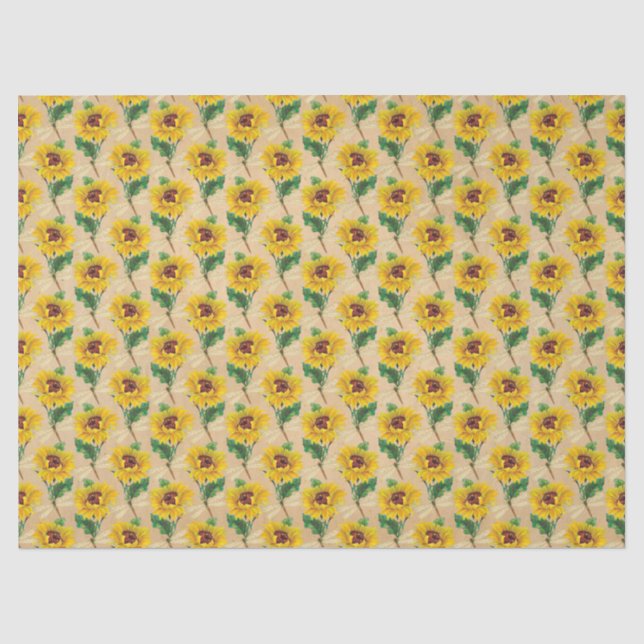 Papier Mousseline Conception de la série des tournesols et libellule (Recto)