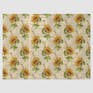 Papier Mousseline Conception de la série des tournesols et libellule