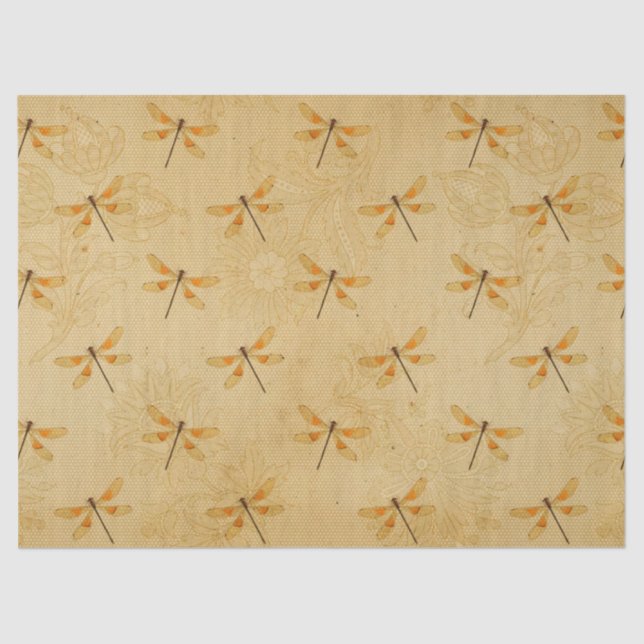 Papier Mousseline Conception de la série des tournesols et libellule (Recto)