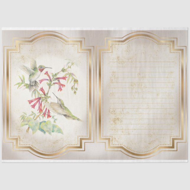 Papier Mousseline Conception de la série Humminbirds 3 (Recto)