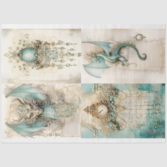 Papier Mousseline Conception de la série Victorian Dragon 4 (Recto)
