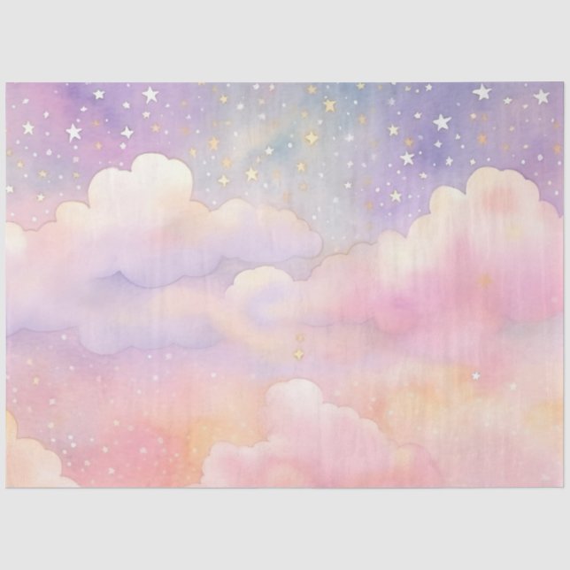 Papier Mousseline Conception de la série Whimsical Pastel Cloud 1 (Recto)