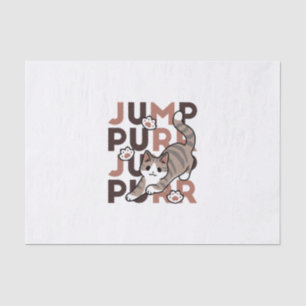Papier Mousseline Conception de saut de chat - Artwork de purr de sa
