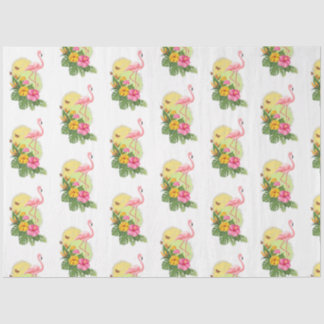 Papier Mousseline Conception de série de Flamants roses tropicaux 11