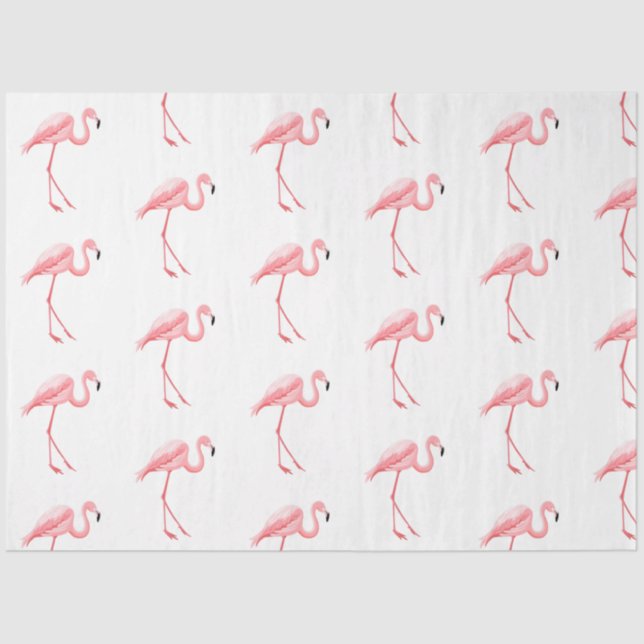 Papier Mousseline Conception de série de Flamants roses tropicaux 15 (Recto)