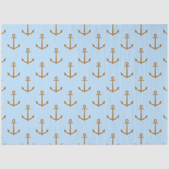 Papier Mousseline Conception de série Nautique rose et bleu 6 (Recto)