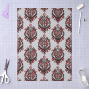 Papier Mousseline Conception de totem tribal Haida Loup