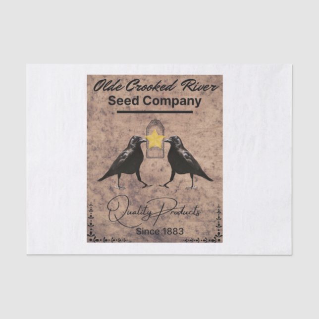 Papier Mousseline Conception de vintage Crow Seed Co. (Recto)