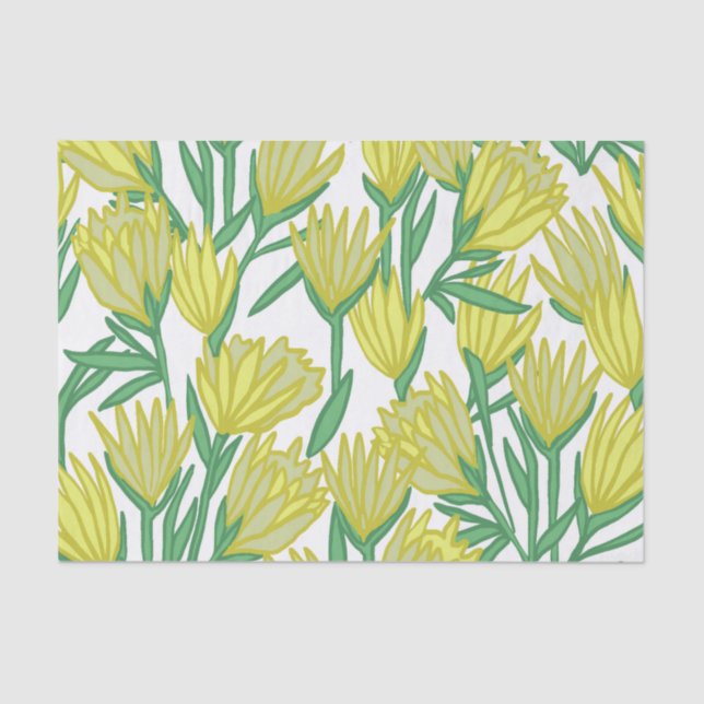 Papier Mousseline Conception du Protea jaune (Recto)