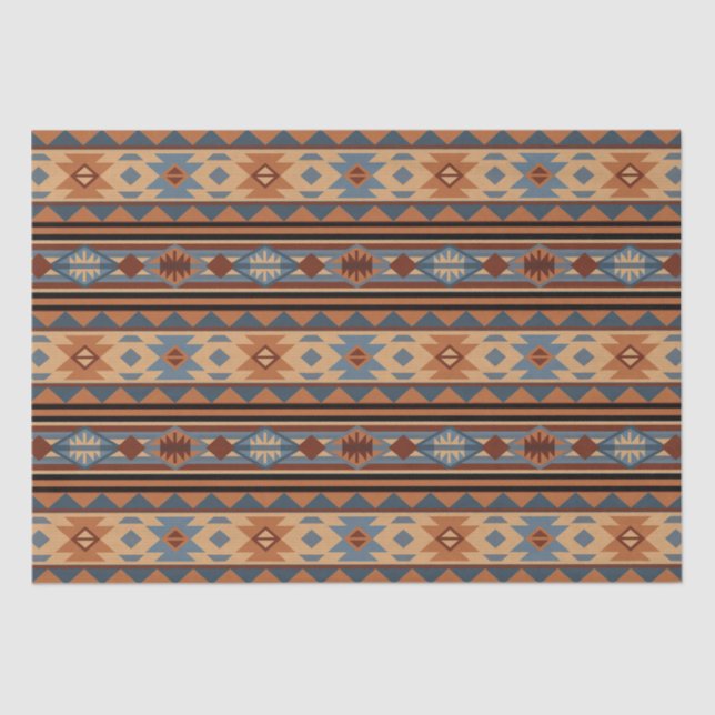 Papier Mousseline Conception sud-ouest Adobe Grey Brown Tribal Motif (Recto)