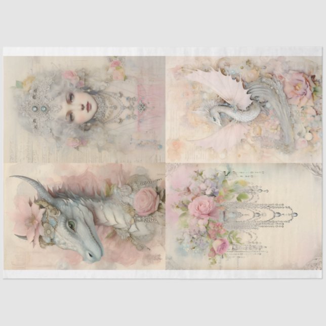 Papier Mousseline Conception Victorian Dragon Series 12 (Recto)