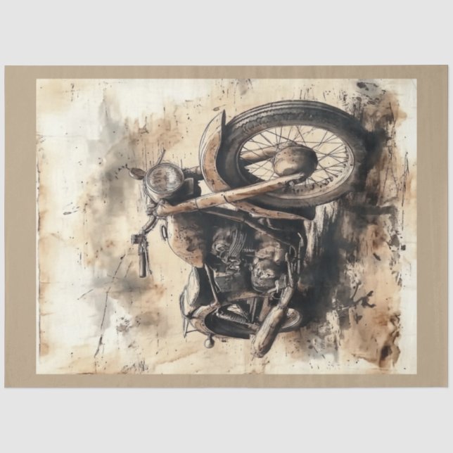 Papier Mousseline Conception vintage série moto #7 (Recto)
