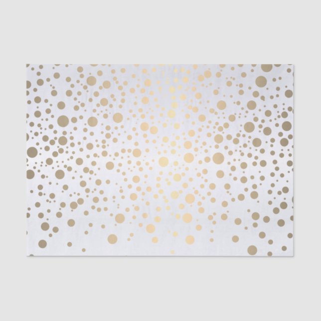 Papier Mousseline Confetti d'or blanc et métallique (Recto)