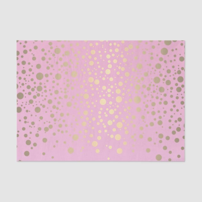 Papier Mousseline Confetti d'or rose et métallique (Recto)