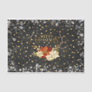 Papier Mousseline Confettis floraux d'andouillers de Joyeux Noël