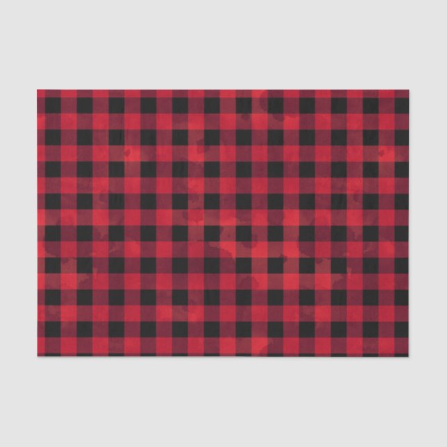 Papier Mousseline Contrôle rouge de Buffalo avec la texture de (Recto)