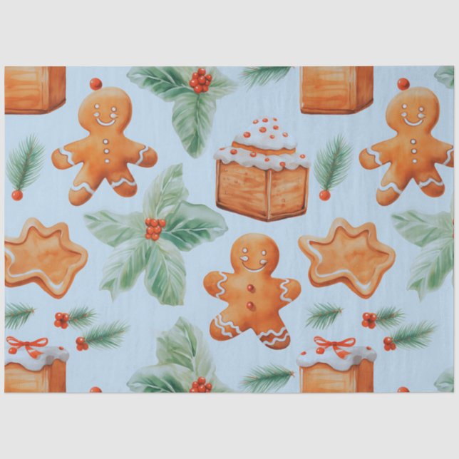 Papier Mousseline Cookies de Noël Gâteaux pain d'épice Hommes Noël (Recto)
