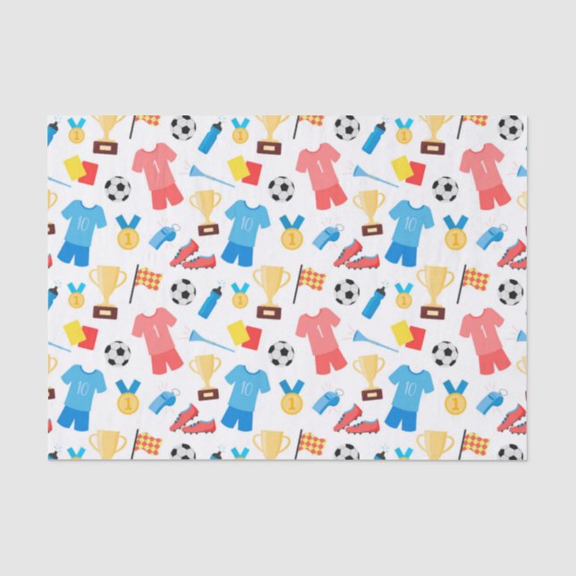 Papier Mousseline cool amateurs de football carreaux  (Recto)