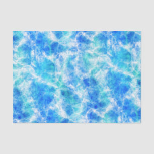 Papier Mousseline Cool Blue Ocean Surf Vagues Motif