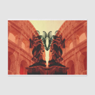 Papier Mousseline Cool collage moderne de Rome historique en rouge