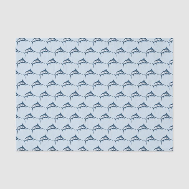 Papier Mousseline Cool Motif de l'espadon bleu (Recto)