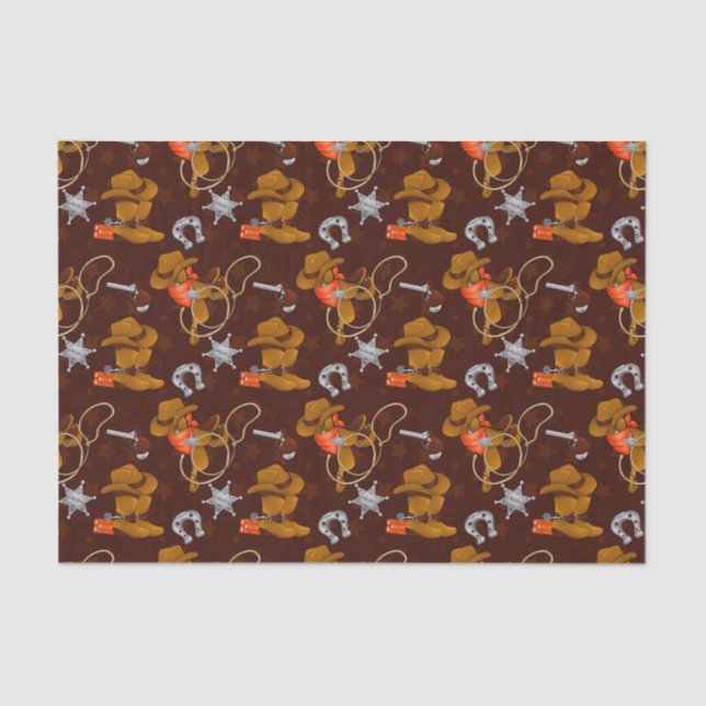 Papier Mousseline Cool Occidental cowboy motif carrelé (Recto)