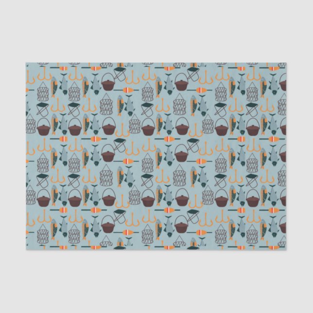 Papier Mousseline cool pêche carrelé motif (Recto)