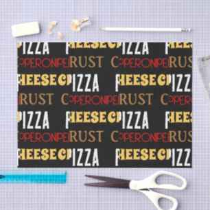 Papier Mousseline Cool plaisir pizza pepperoni fromage croûte texte 