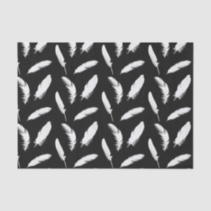Papier Mousseline Copie de plume blanche sur le noir