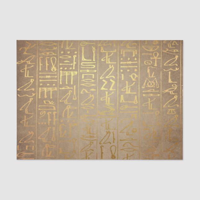 Papier Mousseline Copie égyptienne de papier de hiéroglyphes d'or (Recto)