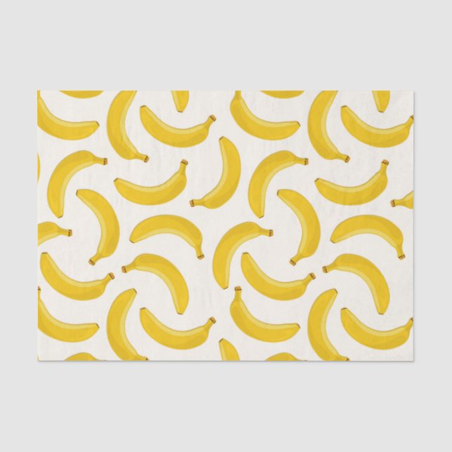 Papier Mousseline Copie, jaune et blanc de fruit tropical de bananes (Recto)