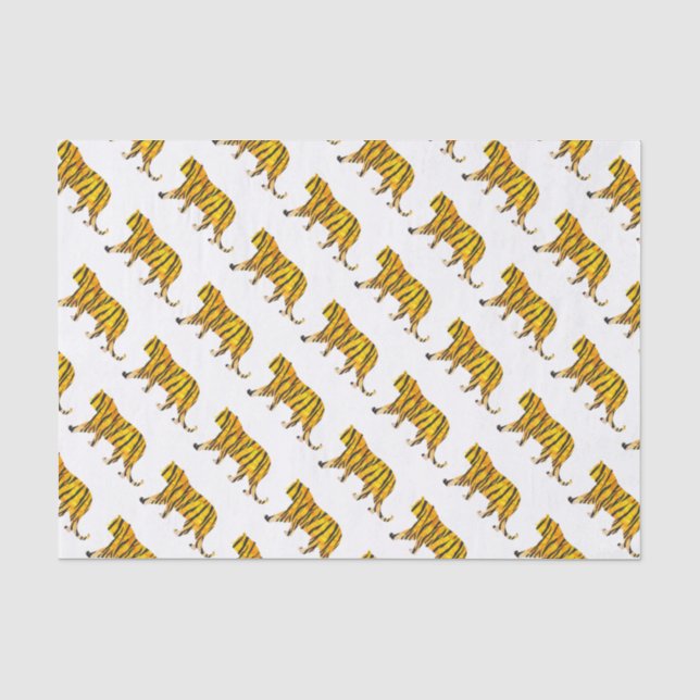 Papier Mousseline Copie noire et orange de tigre (Recto)