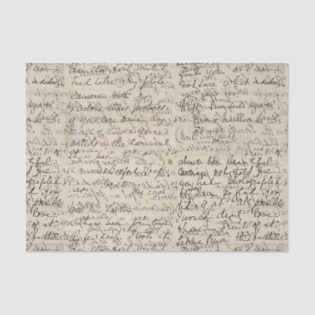 Papier Mousseline Copie vintage de calligraphie antique de manuscrit (Recto)