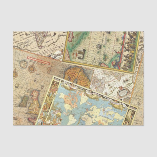 Papier Mousseline Copie vintage de carte (Recto)