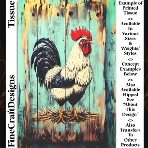 Papier Mousseline Coq de la basse-cour de campagne française DB7RF d